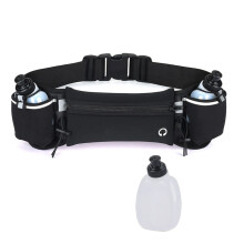 Running Belt with Water Bottles, Water Bottle Holder Design Hydration Waist Pack for Marathon Jogging Hiking, Night Reflective Design Adjustable Sport