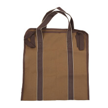 Log Carrier for Outdoor Adventures, Durable and Long Lasting High-Quality Merchandise Firewood Transporter, Khaki Waxed Canvas Wood Tote for Easy Use