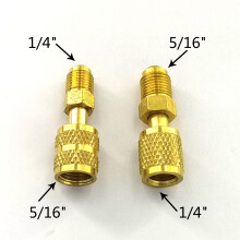 2x SAE femmina/maschio 5/16" SAE maschio/femmina 1/4" SAE per R410 R32 R22 Valvola di sicurezza liquida Raffreddatore Riparazione fluoro