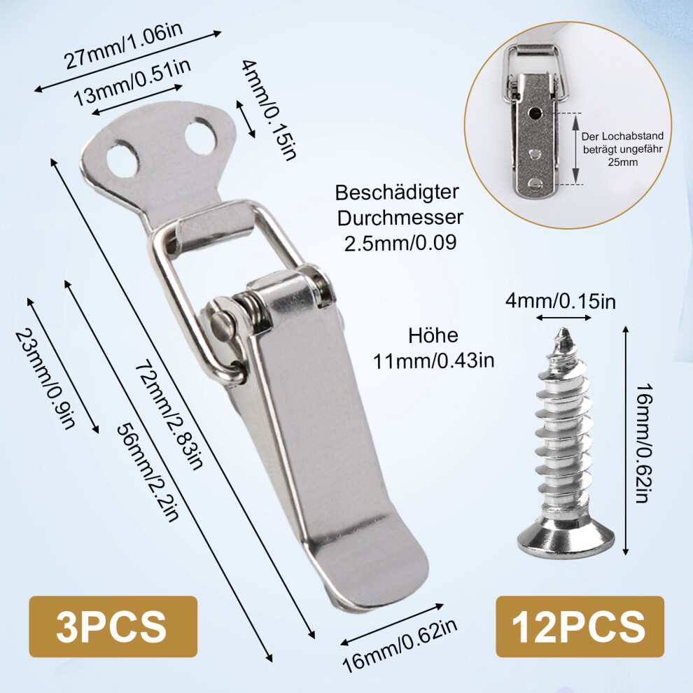 High-Quality Tool Box Hasps, Spring Loaded Toggle Lock For Secure Closure, Stainless Steel Construction Ensures Rust Prevention And Corrosion 9169997258069