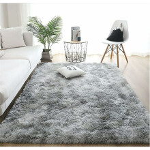 Sound-Absorbing Warm-Keeping Function Rugs, Perfect Any Room Decor, Great Gift Living Room Rug, Super Soft Area Rugs, Non-Slip Bottom, White Grey,