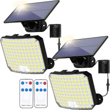 Outdoor Solar Lights, Detachable Solar Panel With Easy Installation, Sensitive Motion Sensor, Security Lights For Patio, Garden, Garage, Extended