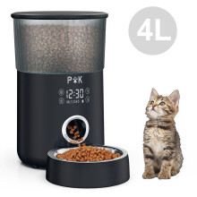 Dispensador de comida para mascotas con temporizador, comedero automático para gatos con doble fuente de alimentación para porciones flexibles,