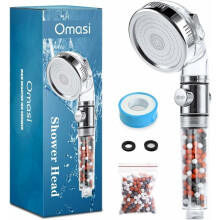 Eco-Power Filtered Shower Head, Enhances High Pressure, Mineral beads for Softened Water, Tool-Free Setup, Your Daily Refreshment Station