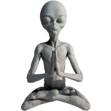Statue d'extraterrestre d'une facture exquise, sculpture de méditation créative, décoration intérieure et extérieure avec base plate robuste,