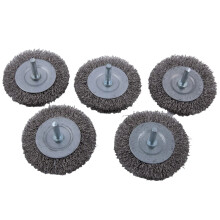 75 mm 3-Zoll-Stahlbürste, Drahträder, Bürste, Runden für Schleifer, Entgratung, Werkzeugreinigung, Rostpolieren, 5-Teiler-Set