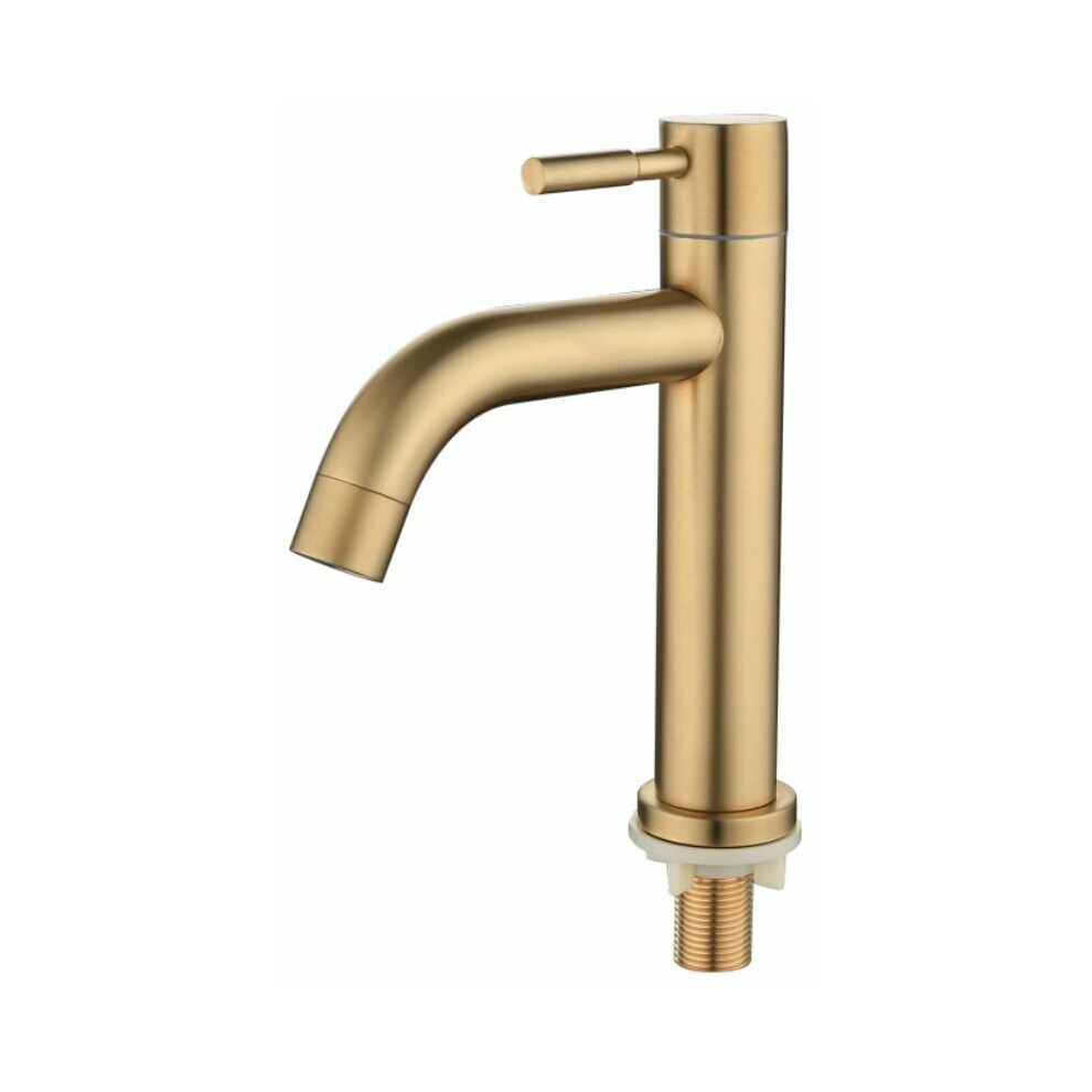 Vessel Sink Faucet, Brushed Gold Finish, Solid Brass Construction, Hot Cold Water Outlet, Single Handle Control For Bathroom Vanity (Cce Certified) 9169997258212