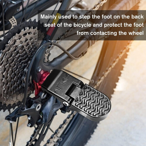 Rear Wheel Mount Protective Foot Placement For Bicycle, Space Saving Foldable Bicycle Accessory With Non-Rust Waterproof Coating, Easy Installation 2