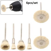 6PCS 15-25mm Bohrbürste, Wollreinigungsrad, Bürste, Schleifbecher, Rost, Drehwerkzeug für Graveur, Schleifmittelentfernung, Staubpolieren, Polieren
