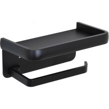 Wall-Mounted Toilet Paper Holder with Shelf without Drilling Aluminum Adhesive Toilet Paper Holder Toilet Paper Roll Holder