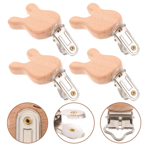 4Pz Fermaciuccio in Legno Beige Per Con Guscio 2