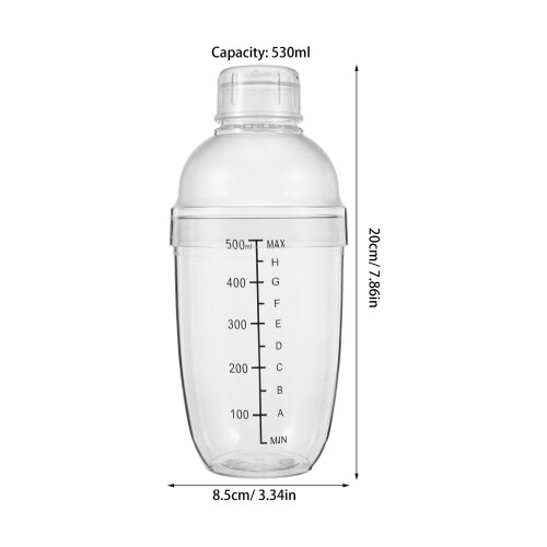 530Ml Bicchiere Shaker Manuale Trasparente Con Per Cocktail Bar 1