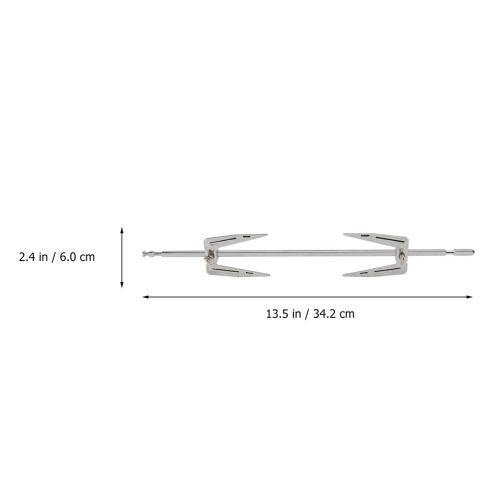 2Set Forchette Acciaio Per Grill Arrostito Casa Bbq Argento 1