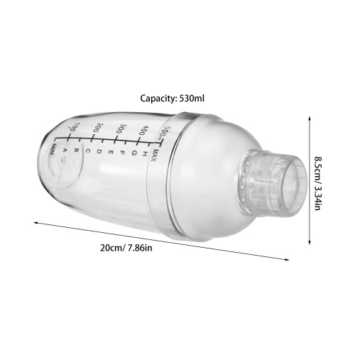 530Ml Bicchiere Shaker Manuale Trasparente Con Per Cocktail Bar 2