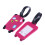 2Pz Tag Bagaglio in Silicone Rosa Per Valigia Con 3