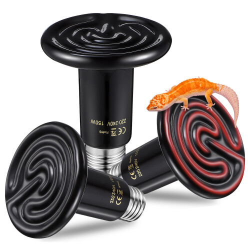 3Pz Lampade Calore Per Rettili No Light Riscaldamento Sicuro
