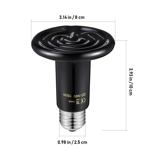 3Pz Lampade Calore Per Rettili No Light Riscaldamento Sicuro 1