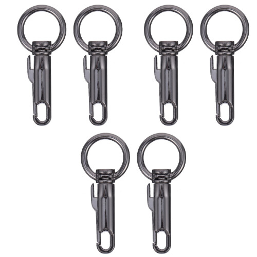 6Pz Ganci Scatto Metallo Nero Per Borsa Manico E DIY 2