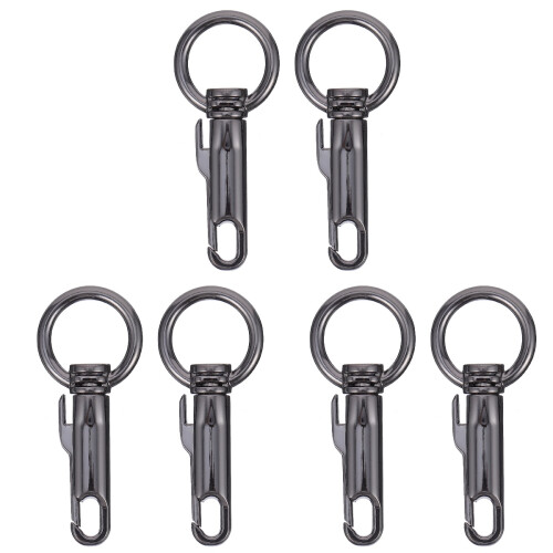 6Pz Ganci Scatto Metallo Nero Per Borsa Manico E DIY 1