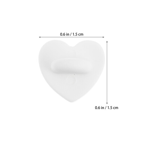 100Pz Blocca Cuore Gomma Bianco Per Brooch E Progetti Creativi 1