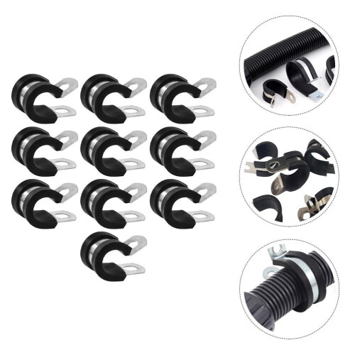 10Pz Clip in Con Cuscino in Gomma Per Protezione Cavi 2