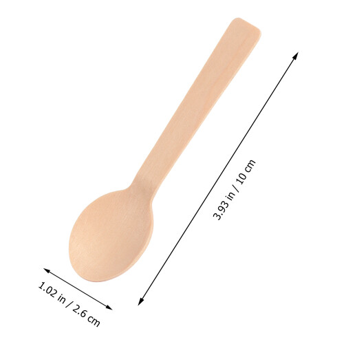 200Pz Cucchiaini Legno Monouso Ecologici Per Dolci E Gelati 1