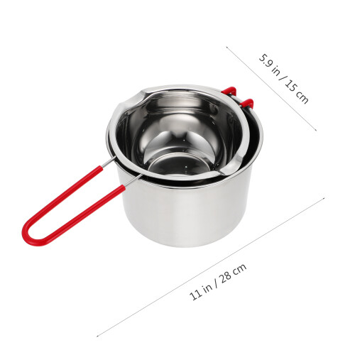 1 Set Rvs Kaas Smeltpan Compact Professionele 1