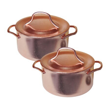 4 Unidades Miniatura Panela Estanho Metal Cobre Decoração Casa