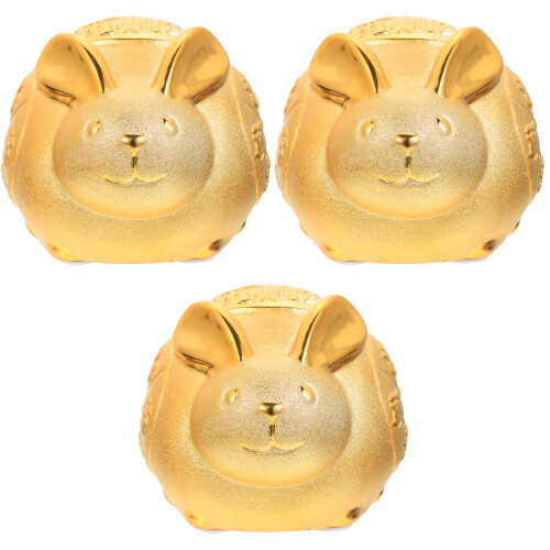 3Pcs Poupança Coelho Porta-Moedas Zodíaco Presente 2