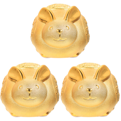 3Pcs Poupança Coelho Porta-Moedas Zodíaco Presente 1