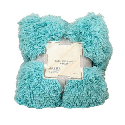 Snuggles Warm Throw for Sofa Bed-130X160cm peacock blue