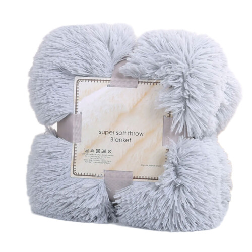 Elegant Fleeces Blanket for Couch Bed-160X200cm Light Grey