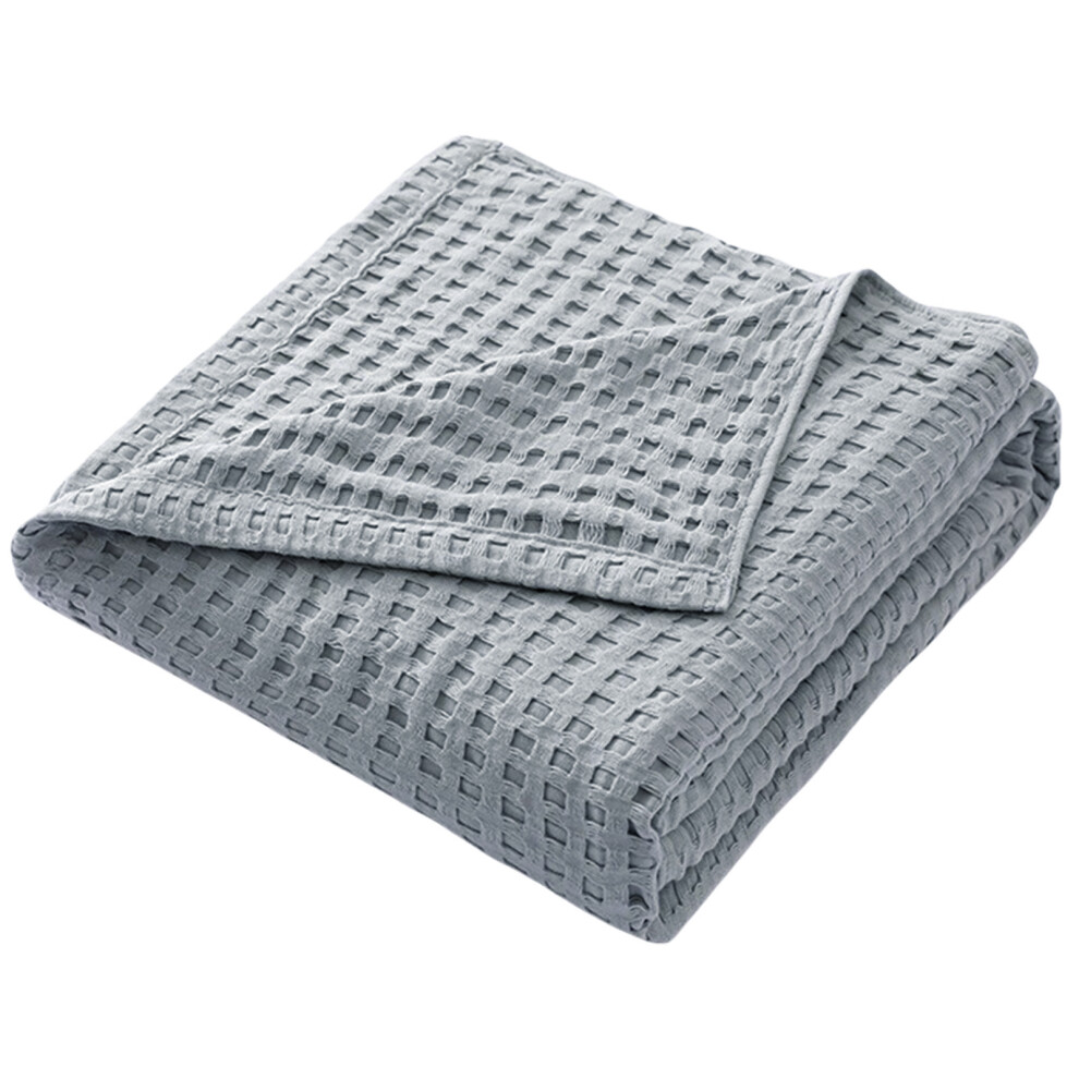 Summer Cooling Cotton Waffles Weave Blanket 150X200cm- Gray