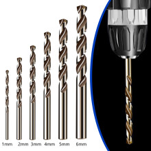 Kein Bohrer Bohrer Set Kobalt Bohrer Edelstahl 1/2/3/4/5/6mm 6 Stück Schneckenbohrer HSS-Co Runde Marke