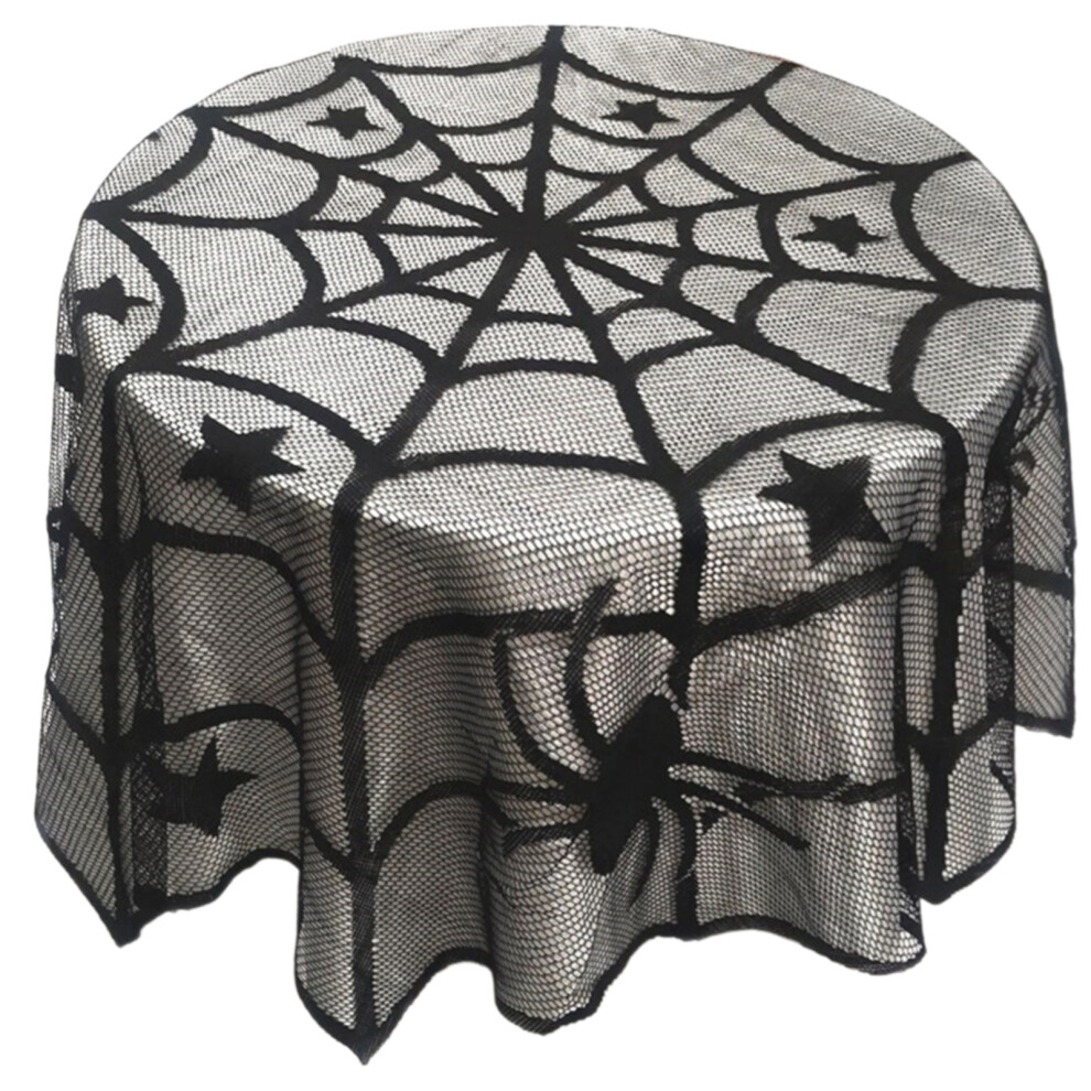 Stylish Circulars Tablecloth Unique Spiderweb- Black 7627000676146