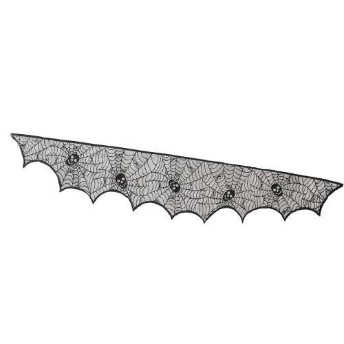 Halloween Polyester Mantel Cover Cobweb Mantel Scarf-Style 2