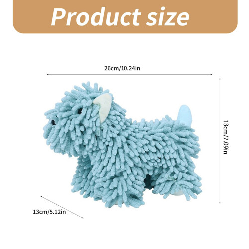 Weicher Chenille-Stoff, Cartoon-Hunde-Handtuch,-grau 1