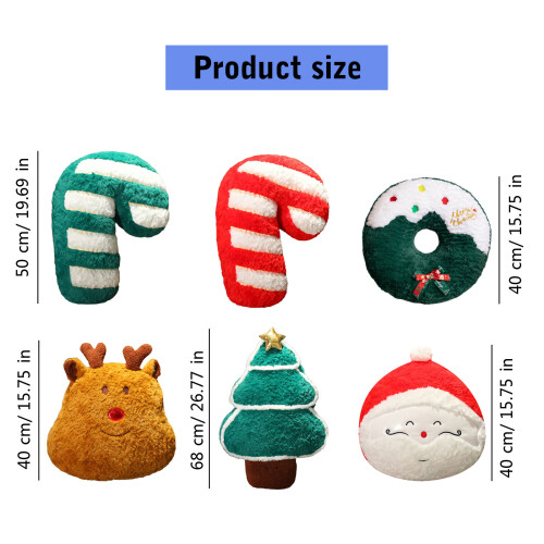 Christmas Sofa Decorarion Pillow Plushie-Candy Cane Green 2