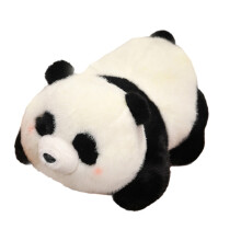 Charm Panda Pluche Kussen Zacht Knuffeldier Kussens-Zwart 25cm