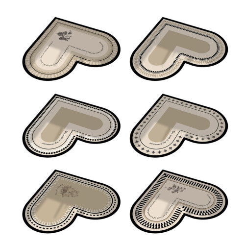 Heart Pattern AntiOil Kitchen Mats, NonSlip Surfaces-Border 4 1