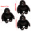 Plush Monkey Plushie Pillow Stuffed Animal Throw-Black 65CM 2