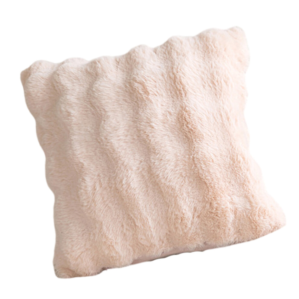Luxurious 3D Soft Plushes Touch Faux Furs Pillow Cover-Pink
