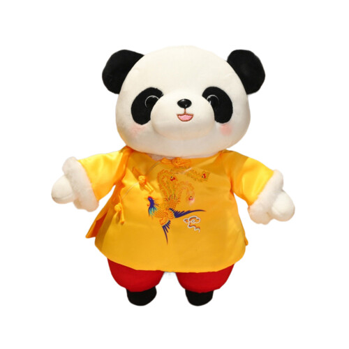 Huggables Panda Bear Hug Pillow-Panda in yellow and  11CM