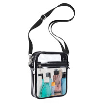 Mehrzweck-Tasche, durchsichtig, stadionzugelassen für Damen und Herren, modisch, vielseitig, wasserabweisend und robust, aus transparentem PVC mit