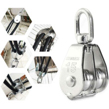 Superior Durability Stainless Steel Pulley System, 360DegreeSwivel, HeavyDutyPulleyWheel For IndoorOutdoorUse, HighLoadCapacity, CompletePulleyKit Inc