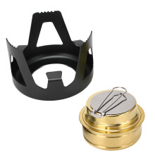 Petit réchaud à alcool en laiton et aluminium de 500 ml, portable, pour camping, cuisson, noir