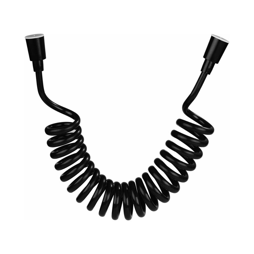 Easy Installation Flexible Shower Hose, Wide Applicability Spiral Flexible Shower For Space Saving & Automatic Telescopic Design, Black 2M 9173940401365