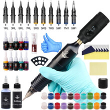 Agulhas profissionais para tatuagem, com design de caneta rotativa em alumínio aeronáutico para fluxo de tinta prolongado e maior saturação,