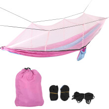 Camping Hammock With Mosquito Net Lightweight Nylon Parachute Hammocks Easy Setup Sturdy Premium Spacious Outdoor Relaxation Tree Friendly Strap For H