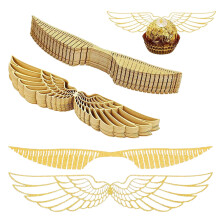 Artigos de festa elegantes para bruxos, decoração para festa com tema de asas de pomo de ouro, decorações de papel brilhante, asas ocas não